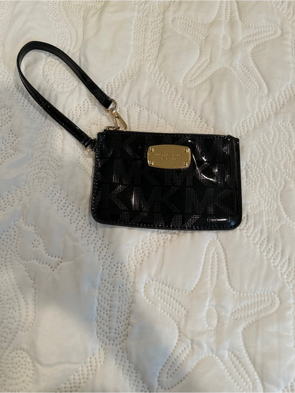 Michael Kors Black Patent Wristlet